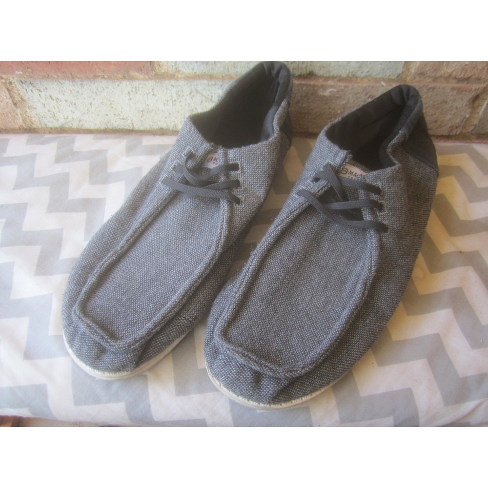 Magellan Shoes Mens 13D Gray Casual Low-Top Slip On Comfort Boat Sneakers
